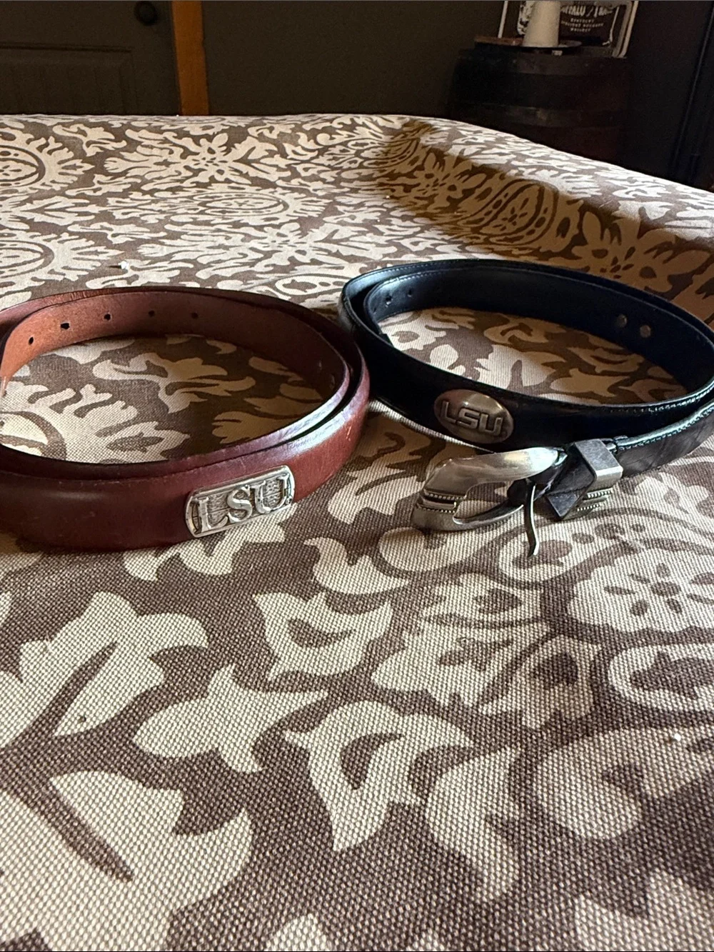 Leather Men's Belt – 2LSU Black and Brown belt